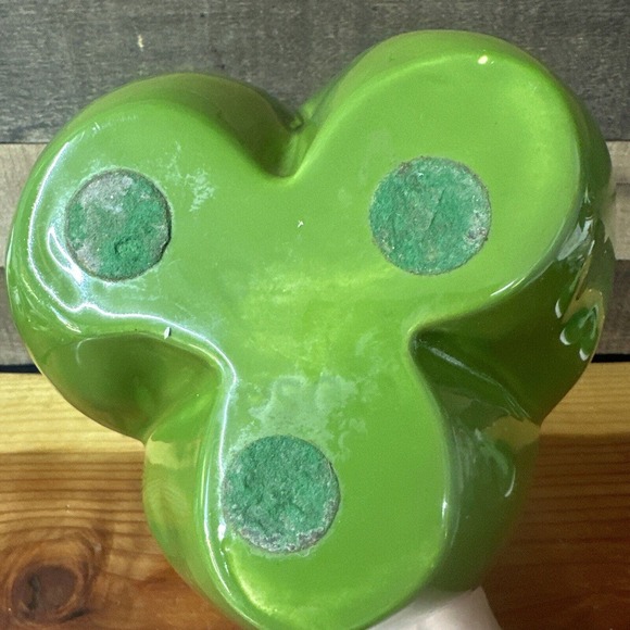 Vintage Art Pottery Green Bell Pepper Cookie Jar Ceramic Unique -no Lid - Picture 7 of 7